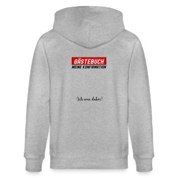 Gästebuch Konfirmation - Stanley/Stella Unisex Bio-Kapuzenjacke CULTIVATOR  - Grau meliert - Hinten - Luana (180cm)