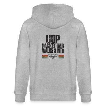 UDP Packet Bar Walks A Into - Stanley/Stella Unisex Bio-Kapuzenjacke CULTIVATOR  - Grau meliert - Hinten - Luana (180cm)