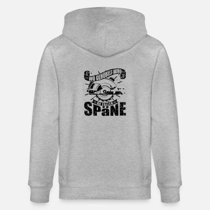 Wo gehobelt wird fallen Späne - Stanley/Stella Unisex Bio-Kapuzenjacke CULTIVATOR  - Grau meliert
