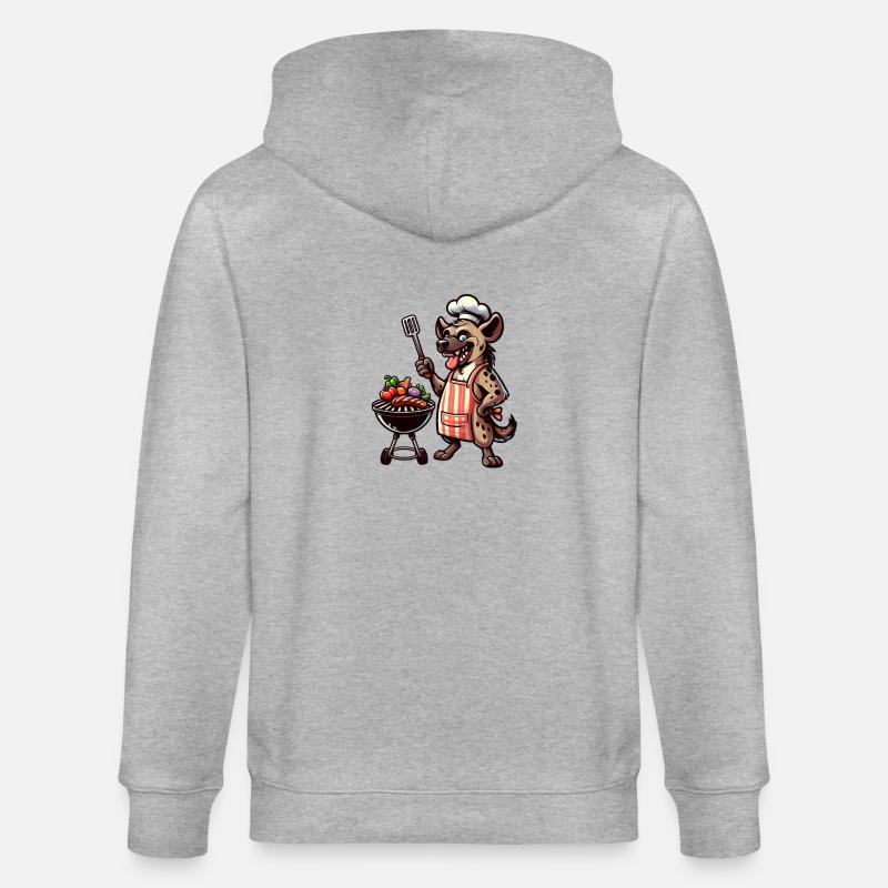 Sommer BBQ mit Chef-Hyäne - Stanley/Stella Unisex Bio-Kapuzenjacke CULTIVATOR  - Grau meliert