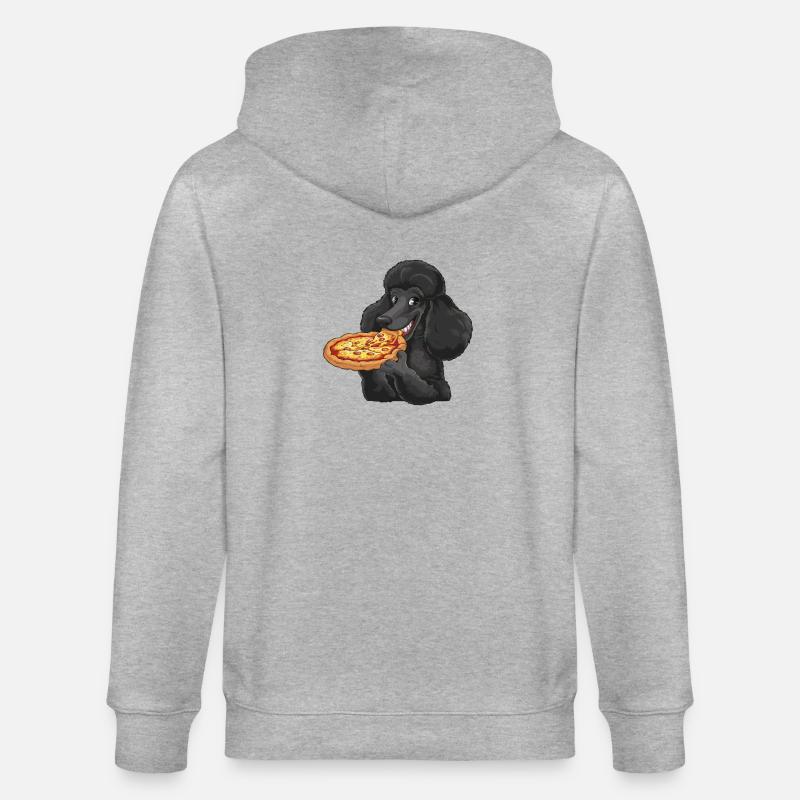 Caniche noir Pizza Bande Dessinée - Veste à capuche bio CULTIVATOR Stanley/Stella Unisexe - gris chiné