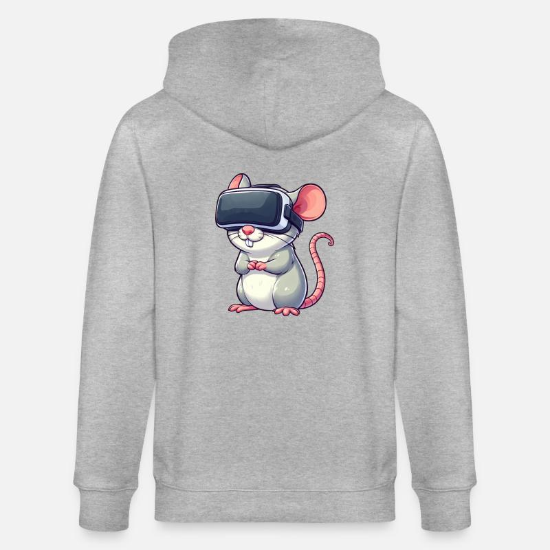 VR-Gaming Ratte und Maus - Stanley/Stella Unisex Bio-Kapuzenjacke CULTIVATOR  - Grau meliert