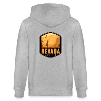 Logo Nevada Spirit - Stanley/Stella CULTIVATOR  Unisex Organic Hooded Jacket - heather grey - Back - Luana (180cm)