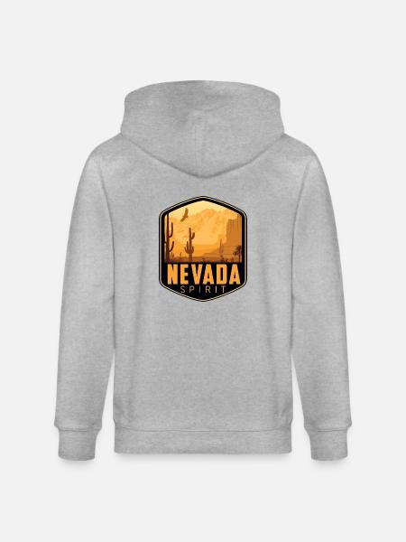 Logo Nevada Spirit - Stanley/Stella CULTIVATOR Unisex Organic Hooded Jacket - heather grey