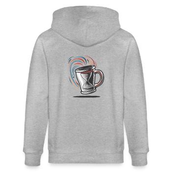 A TIME-TRAVELING COFFEE MUG - Stanley/Stella CULTIVATOR  Unisex Organic Hooded Jacket - heather grey - Back - Luana (180cm)