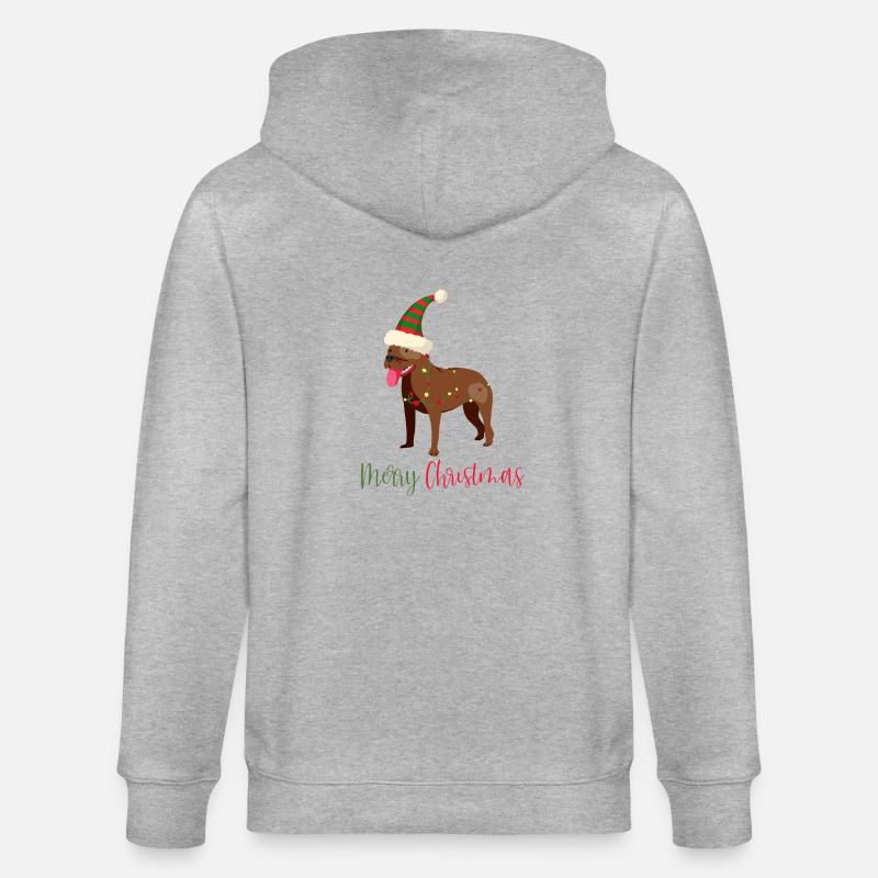 Bouledogue américain, Bully, Noël, Noël - Veste à capuche bio CULTIVATOR Stanley/Stella Unisexe - gris chiné