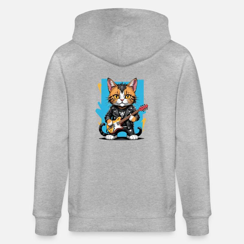 Cat Rocker Cat HardRock Gift - Veste à capuche bio CULTIVATOR Stanley/Stella Unisexe - gris chiné