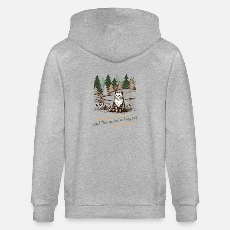Conception de chat et de forêt - Nature paisible - Veste à capuche bio CULTIVATOR Stanley/Stella Unisexe - gris chiné