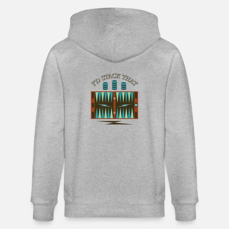 Backgammon Spiel - Stanley/Stella Unisex Bio-Kapuzenjacke CULTIVATOR  - Grau meliert