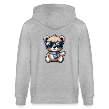 teddybär sonnenbrille - Stanley/Stella Unisex Bio-Kapuzenjacke CULTIVATOR  - Grau meliert - Hinten - Luana (180cm)