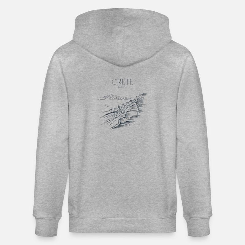 Grete Grèce Souvenir Crète Paysage - Veste à capuche bio CULTIVATOR Stanley/Stella Unisexe - gris chiné