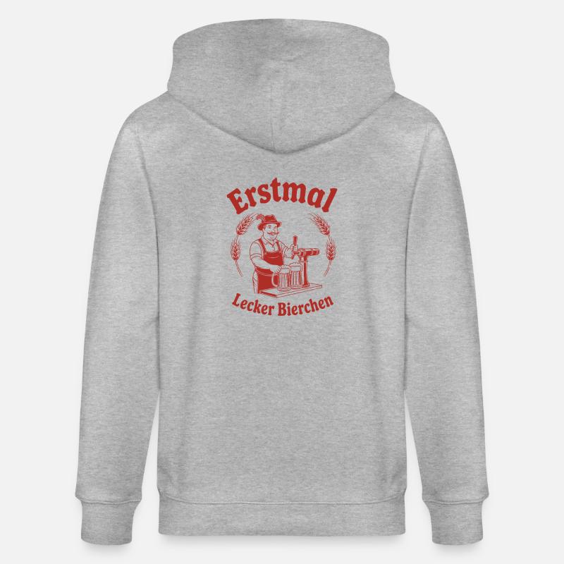 Erstmal lecker Bierchen - Stanley/Stella Unisex Bio-Kapuzenjacke CULTIVATOR  - Grau meliert