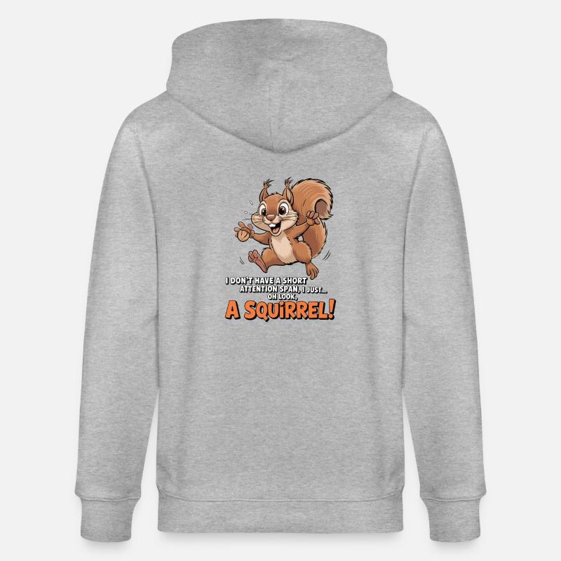 ADHS? Oh schau, ein Eichhörnchen! - Stanley/Stella Unisex Bio-Kapuzenjacke CULTIVATOR  - Grau meliert