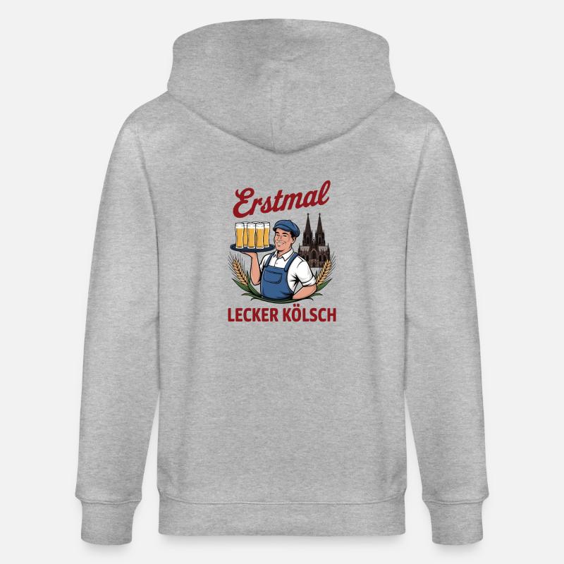 Erstmal lecker Koelsch - Stanley/Stella Unisex Bio-Kapuzenjacke CULTIVATOR  - Grau meliert