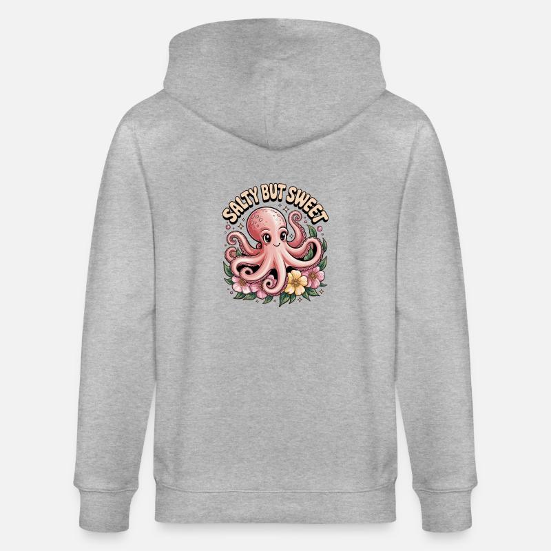 Conception mignonne de pieuvre - Veste à capuche bio CULTIVATOR Stanley/Stella Unisexe - gris chiné