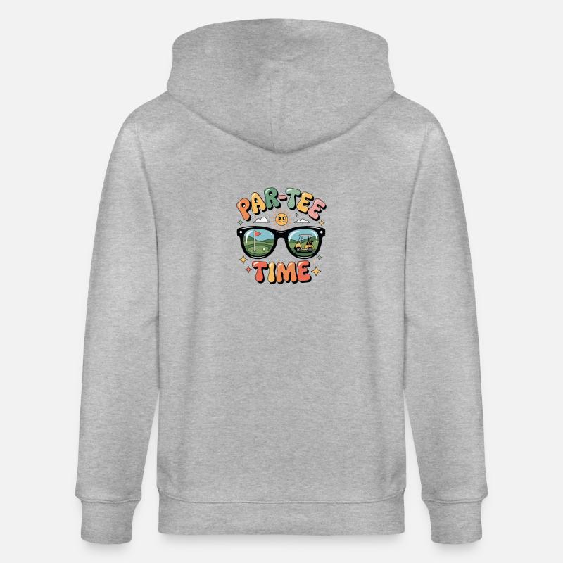 Witziges Golfdesign mit Par Tee - Stanley/Stella Unisex Bio-Kapuzenjacke CULTIVATOR  - Grau meliert