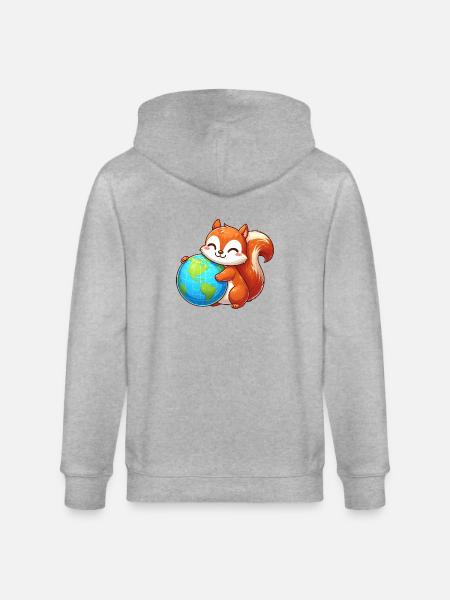Eichhörnchen für Umweltschutz & Naturschutz - Stanley/Stella Unisex Bio-Kapuzenjacke CULTIVATOR  - Grau meliert