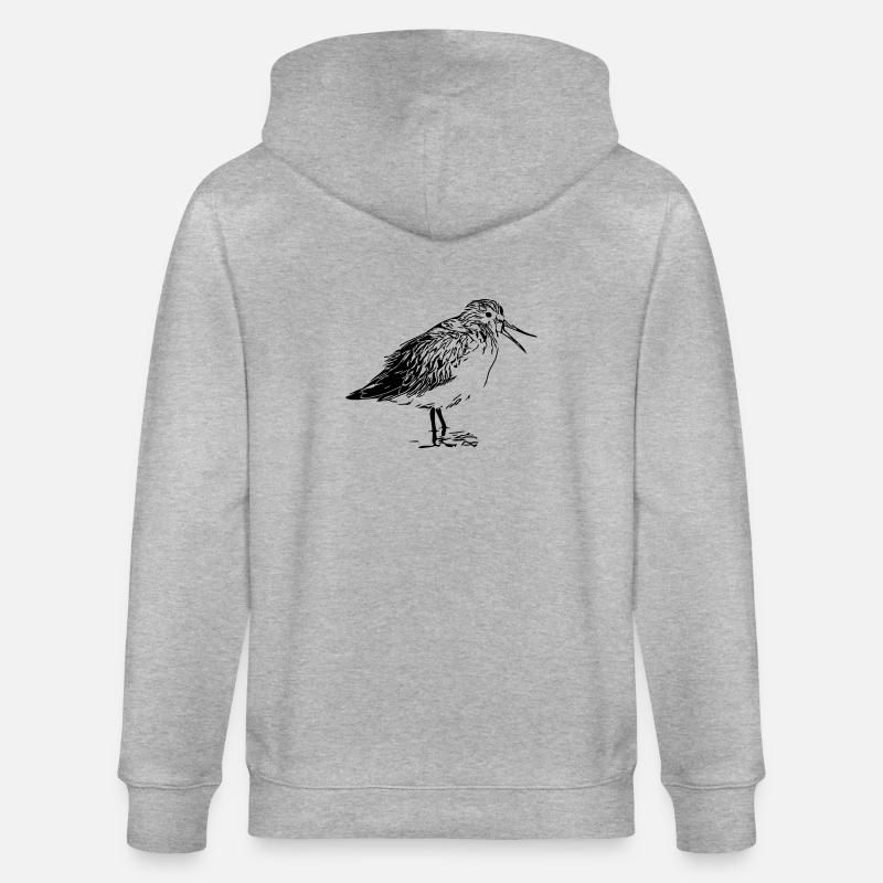 Flussuferläufer Vogel - Stanley/Stella Unisex Bio-Kapuzenjacke CULTIVATOR  - Grau meliert
