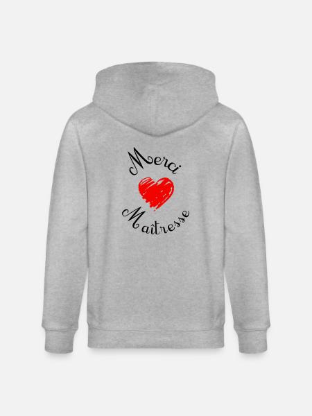 merci maîtresse cadeau fin année - Veste à capuche bio CULTIVATOR Stanley/Stella Unisexe - gris chiné