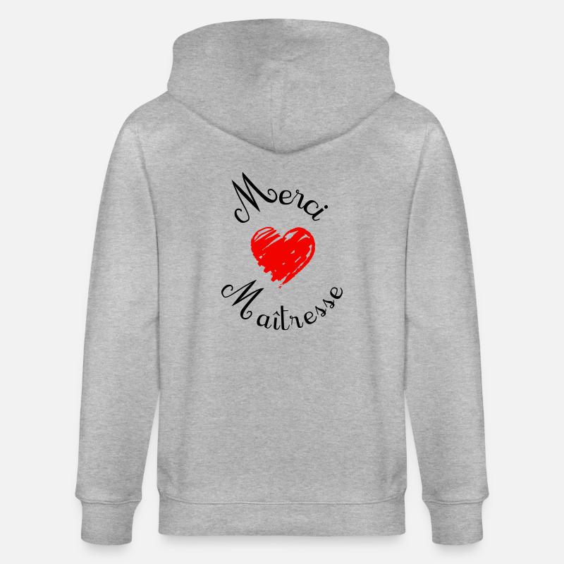 merci maîtresse cadeau fin année - Stanley/Stella Unisex Bio-Kapuzenjacke CULTIVATOR  - Grau meliert