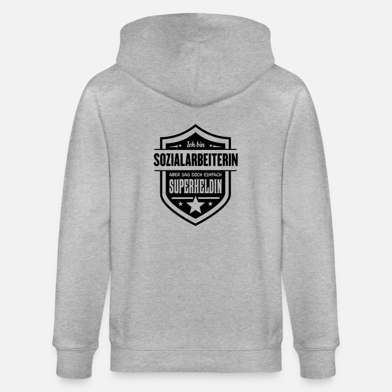 Super Sozialarbeiterin - Stanley/Stella Unisex Bio-Kapuzenjacke CULTIVATOR  - Grau meliert