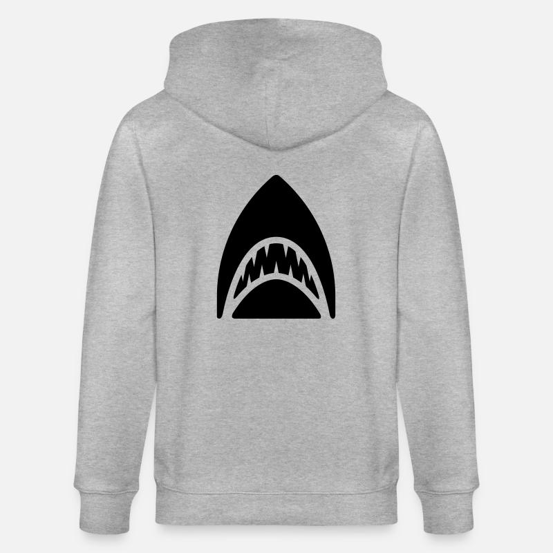 requin - Veste à capuche bio CULTIVATOR Stanley/Stella Unisexe - gris chiné