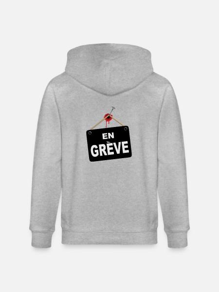 En grève - Veste à capuche bio CULTIVATOR Stanley/Stella Unisexe - gris chiné