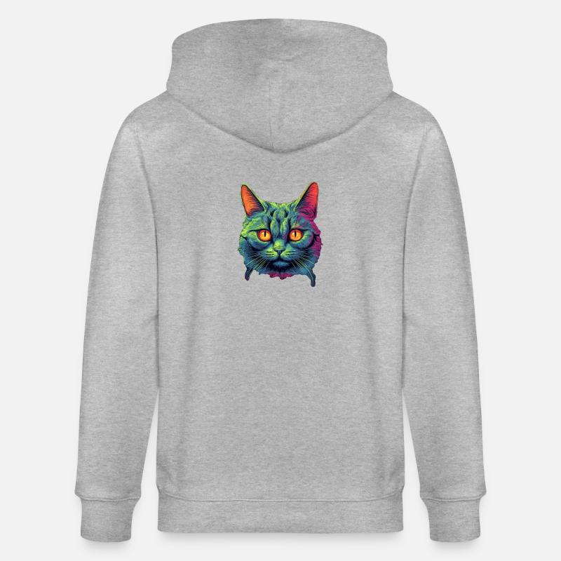 Chat - Veste à capuche bio CULTIVATOR Stanley/Stella Unisexe - gris chiné