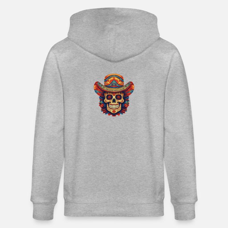 Cinco de Mayo Skull - Stanley/Stella Unisex Bio-Kapuzenjacke CULTIVATOR  - Grau meliert