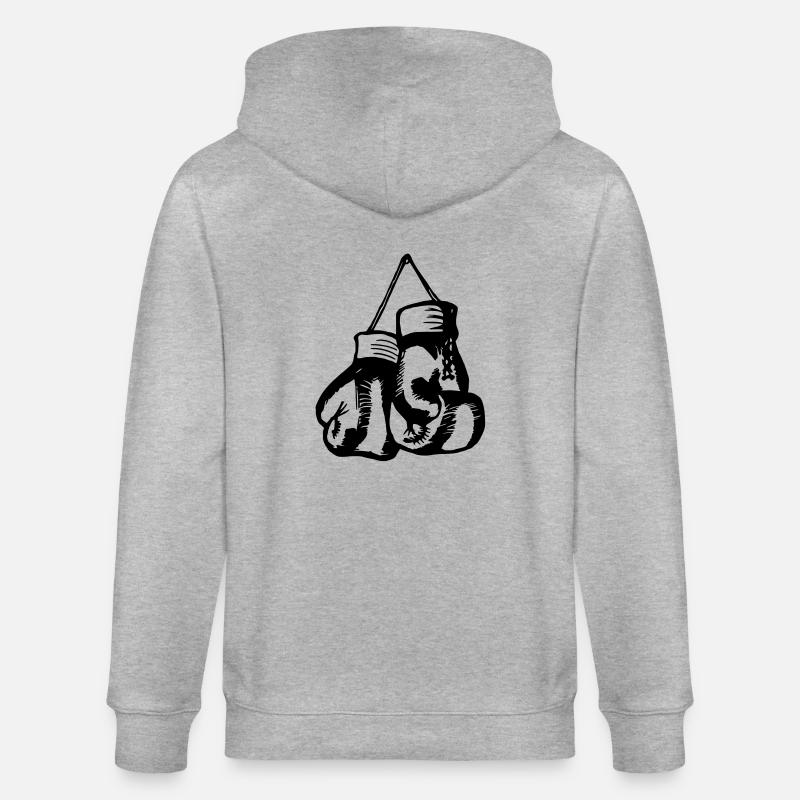 Boxhandschuhe / Boxer Design - Stanley/Stella Unisex Bio-Kapuzenjacke CULTIVATOR  - Grau meliert