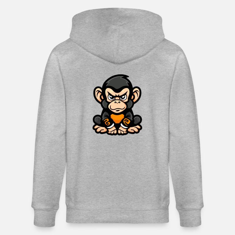 Affe Comic - Stanley/Stella Unisex Bio-Kapuzenjacke CULTIVATOR  - Grau meliert