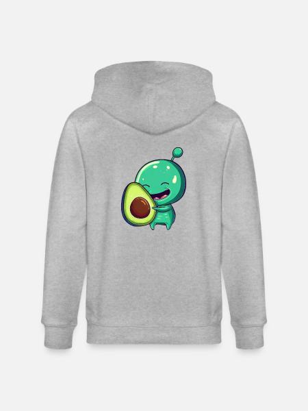 Green Alien Avocado: Exotic Fusion - Stanley/Stella CULTIVATOR  Unisex Organic Hooded Jacket - heather grey