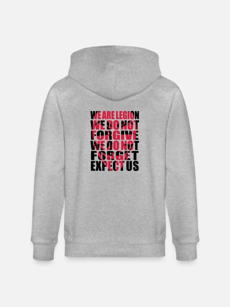 Anonymous Motto Shadow - Stanley/Stella CULTIVATOR Unisex Organic Hooded Jacket - heather grey