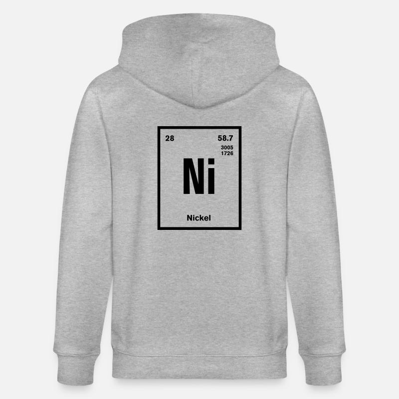 Nickel Element im Periodensystem - Stanley/Stella Unisex Bio-Kapuzenjacke CULTIVATOR - Grau meliert