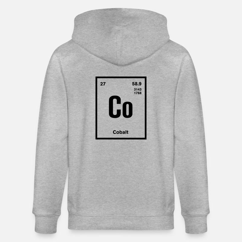 Cobalt Element im Periodensystem - Stanley/Stella Unisex Bio-Kapuzenjacke CULTIVATOR  - Grau meliert