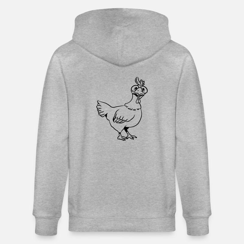 Poulet drôle stupide - Veste à capuche bio CULTIVATOR Stanley/Stella Unisexe - gris chiné