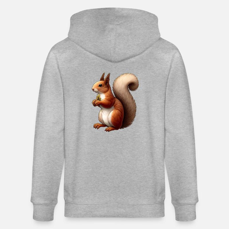 Ecureuil Mignon Roux - Petit Rouquin - Veste à capuche bio CULTIVATOR Stanley/Stella Unisexe - gris chiné