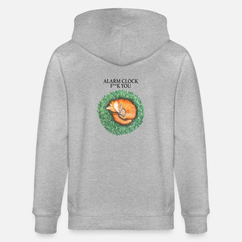 Fuchs und Hase schlafen friedlich - Stanley/Stella Unisex Bio-Kapuzenjacke CULTIVATOR  - Grau meliert