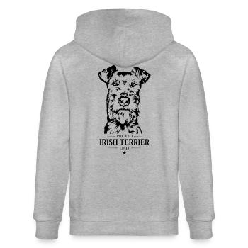 Irish Terrier Dad Hunde Hund Wilsigns - Stanley/Stella Unisex Bio-Kapuzenjacke CULTIVATOR  - Grau meliert - Hinten - Luana (180cm)