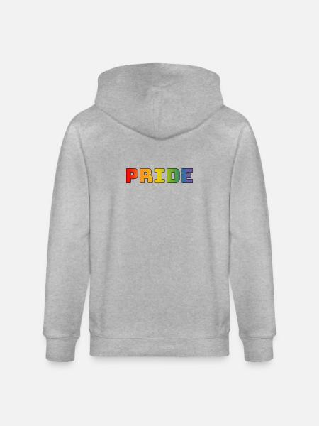 rainbow pride LGBT lgbtqi queer - Stanley/Stella CULTIVATOR Unisex Organic Hooded Jacket - heather grey