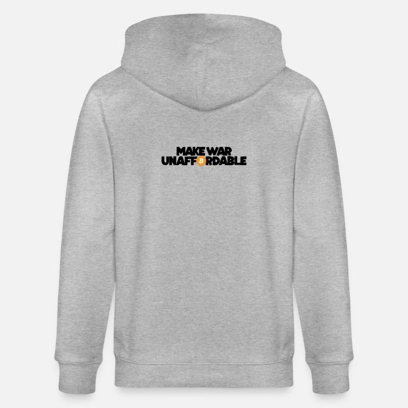Bitcoin - Make war unaffordable - Stanley/Stella Unisex Bio-Kapuzenjacke CULTIVATOR  - Grau meliert