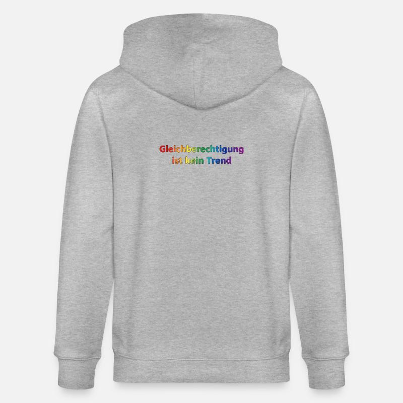 Equality is not a trend rainbow - Stanley/Stella CULTIVATOR  Unisex Organic Hooded Jacket - heather grey
