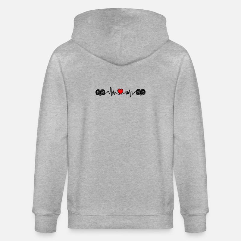 Herzfrequenz Cardio Ram Ram Ram - Stanley/Stella Unisex Bio-Kapuzenjacke CULTIVATOR  - Grau meliert