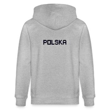 POLSKA, Pologne - Veste à capuche bio CULTIVATOR Stanley/Stella Unisexe - gris chiné - Dos - Luana (180cm)