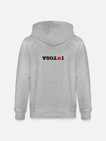 I love yoga - Stanley/Stella CULTIVATOR Unisex Organic Hooded Jacket - heather grey