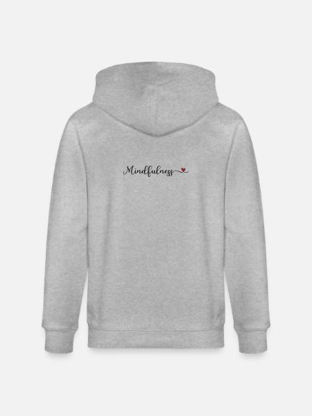 Achtsamkeit süßes Logo mit Herz - Stanley/Stella Unisex Bio-Kapuzenjacke CULTIVATOR  - Grau meliert