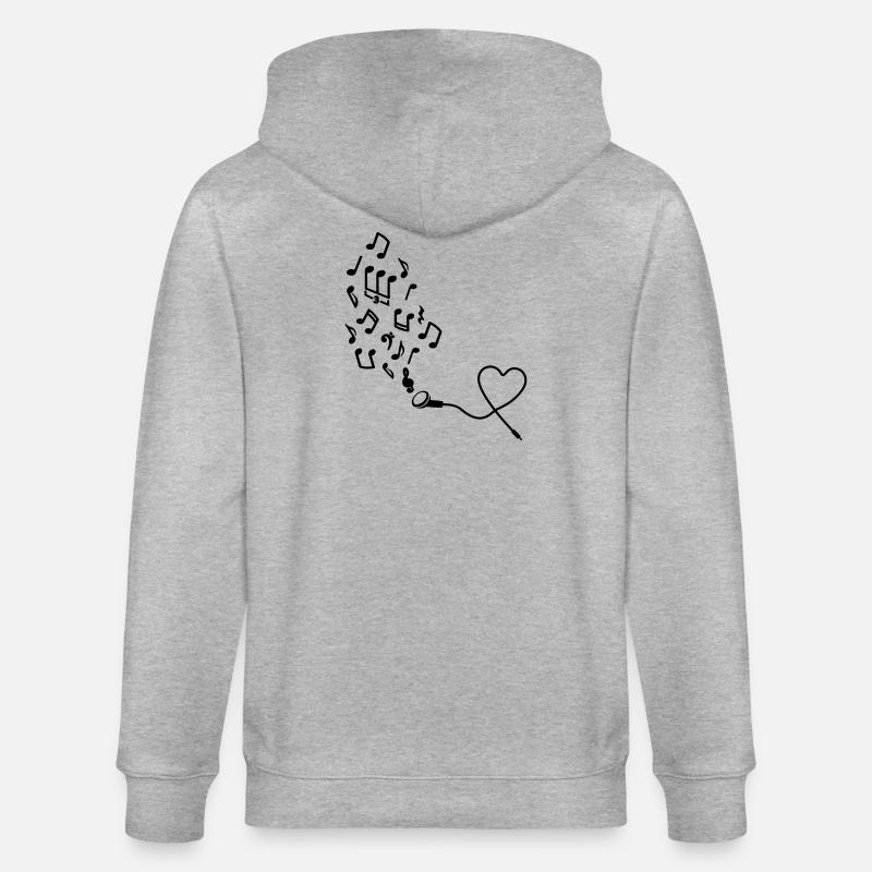Kopfhörer mit Noten - Stanley/Stella Unisex Bio-Kapuzenjacke CULTIVATOR  - Grau meliert