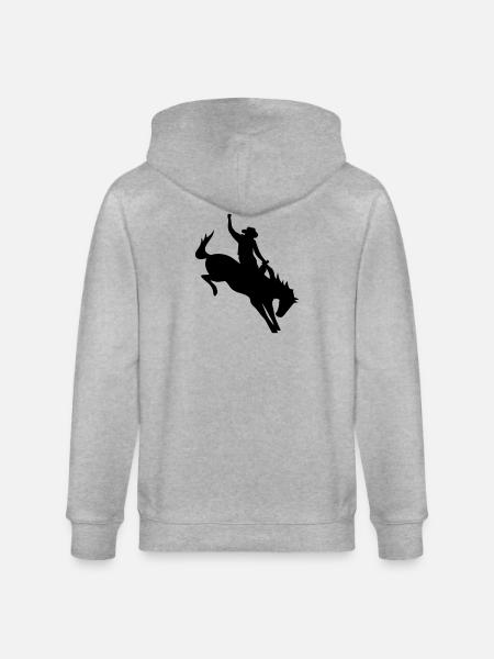 Cowboy beim Rodeo - Stanley/Stella Unisex Bio-Kapuzenjacke CULTIVATOR - Grau meliert