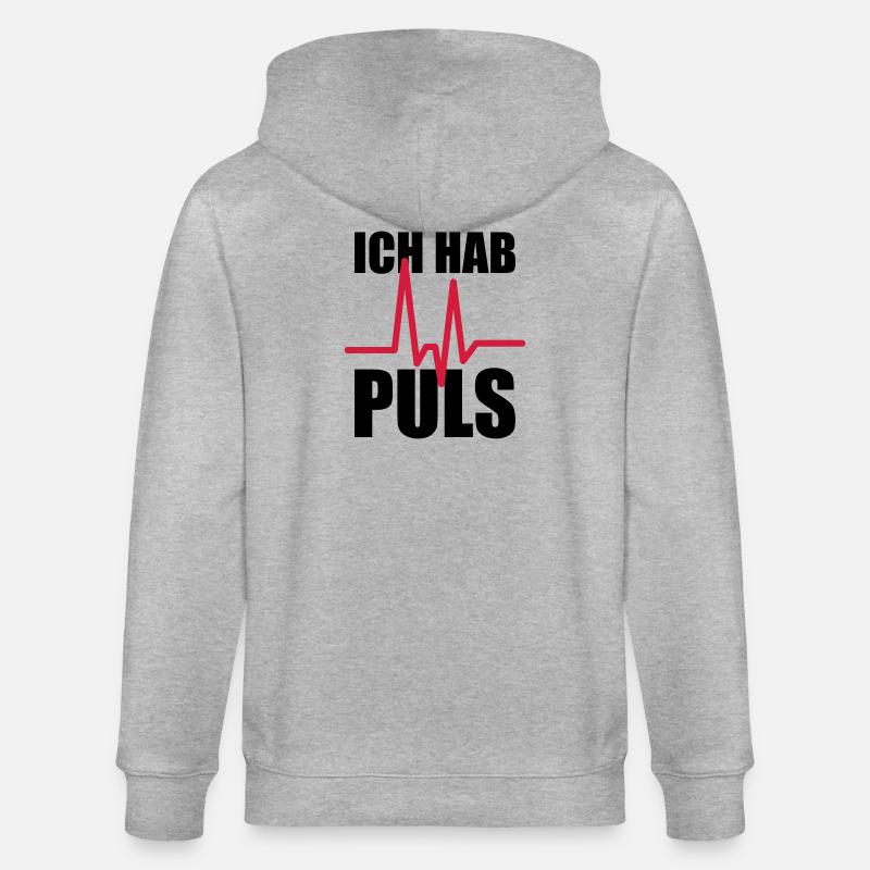 Ich hab Puls - Stanley/Stella Unisex Bio-Kapuzenjacke CULTIVATOR - Grau meliert