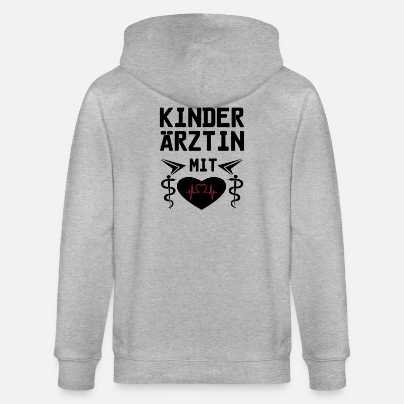 Kinderärztin mit Herz Geschenk - Stanley/Stella Unisex Bio-Kapuzenjacke CULTIVATOR  - Grau meliert